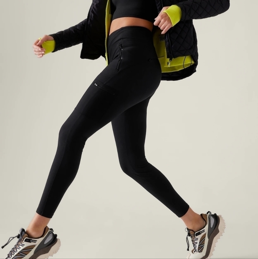 Athleta Black Headlands Hybrid Tight Leggings 6